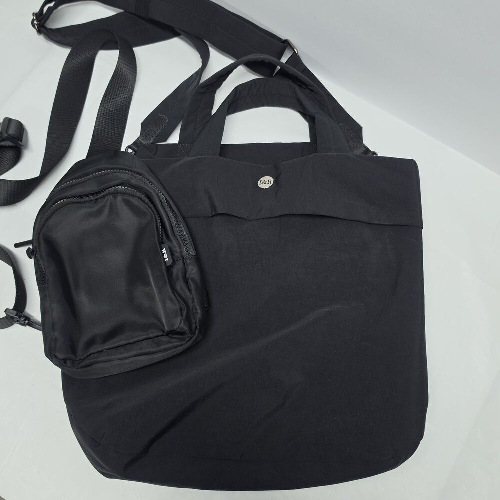 Iris & rainbow Favorite Large Tote And Sling Bag SET In Black Travel Casual